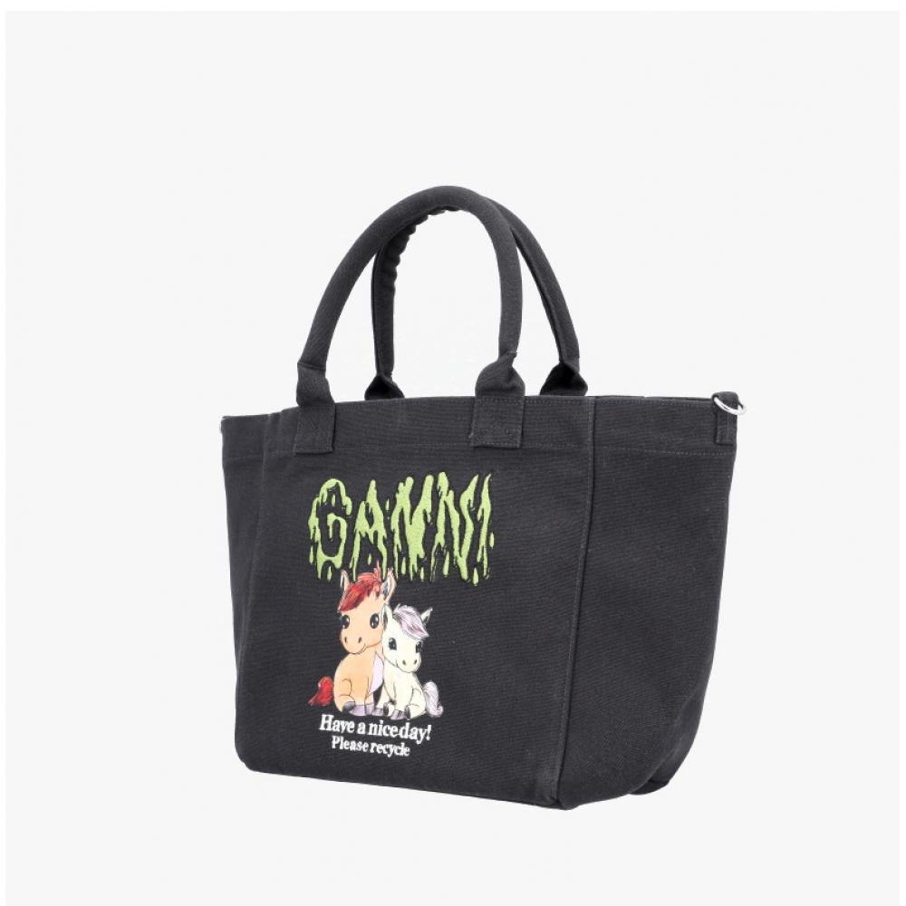 Ganni Pony Print Small Easy Shopper Tote Bag B2110039