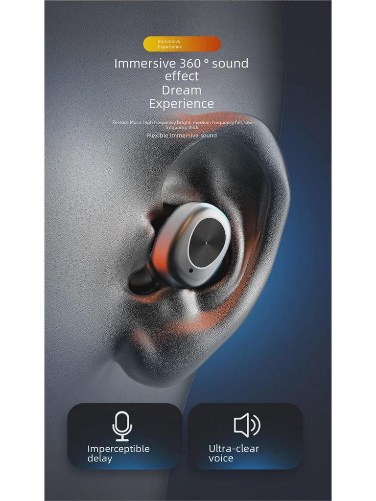 T8 Wireless Bluetooth Headset: New In-Ear Design, Ultra-Long Battery Life, Noise Reduction, with Lanyard.