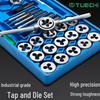 Hand Threading Tap & Die Set with Tapping Drill Bit and Wrench