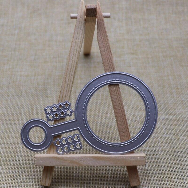 Circle Key Metal Cutting Dies Cut Mold Star Heart Decor Scrapbook Paper Craft Knife Mold Stencil