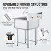 Stainless Steel Prep & Utility Sink, 1 Compartment Free Standing Small Sink Include Faucet & legs, 27"x41" Commercial Single Bowl Sinks for Garage,