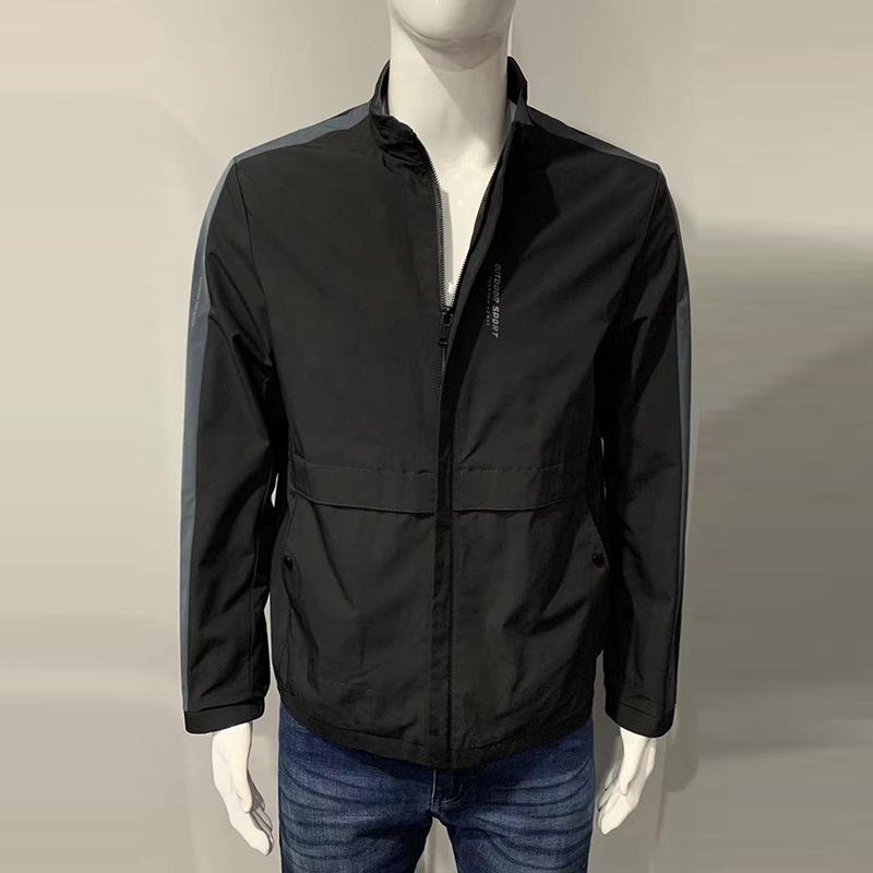 Veste de sport élégante à col montant et blocs de couleurs pour homme