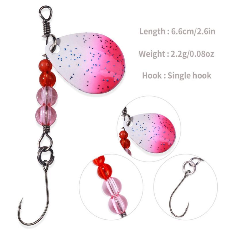Lure Bait Spinner Sequins6cm2.2gSingle Hook Melon Seed Spoon Bionic Fake Bait Lure Fishing Bait Fishing Gear Fishing Supplies