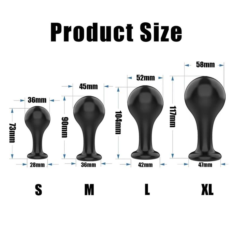 Black Smooth Butt Plug with Flared Base Prostate Massager for Men And Women Beginner Anal Training Toy