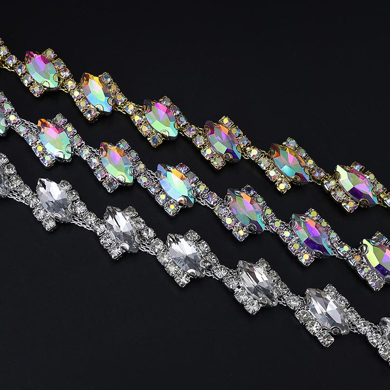 10Yards Rhinestone Chain Trim Shining Crystal Diamond Accessories DIY Craft Wedding Party Gift Decoration Diamond Metal Chain