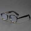 Women's Blue Transparent Double-Beam Acetate Glasses Frame with Flat Lenses & Blue Light Blocking Option