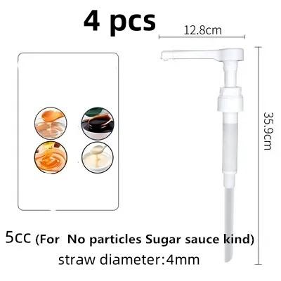 1600ml Transparent Coffee Syrup Bee Drip Double Scale Storage Dispenser Pump Bottle Squeeze Milk Bottle Honey Jar Container
