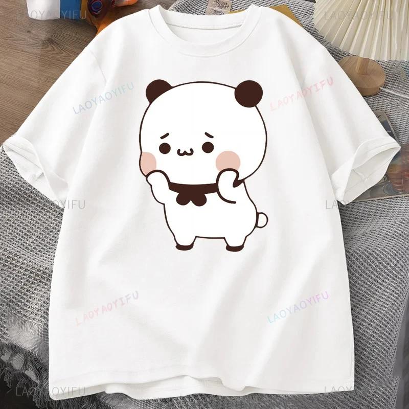 Funny DuDu Bear Surprising Panda BuBu with A Flower T-shirt Kawaii Buu Duu Graphic T Shirt Women Men Couple Tshirt Cotton Tees