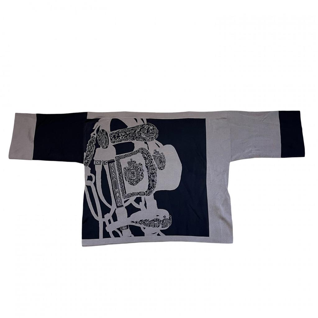 Used HERMESCut Navy/gray Rayon/silk Women