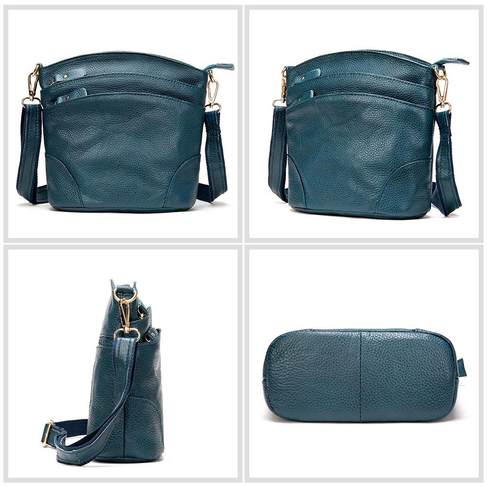 Značkový design Luxusní dámská kabelka Bucket Messenger Bag Originální kožená taška přes rameno Velká kapacita Dámská Jednobarevná kabelka