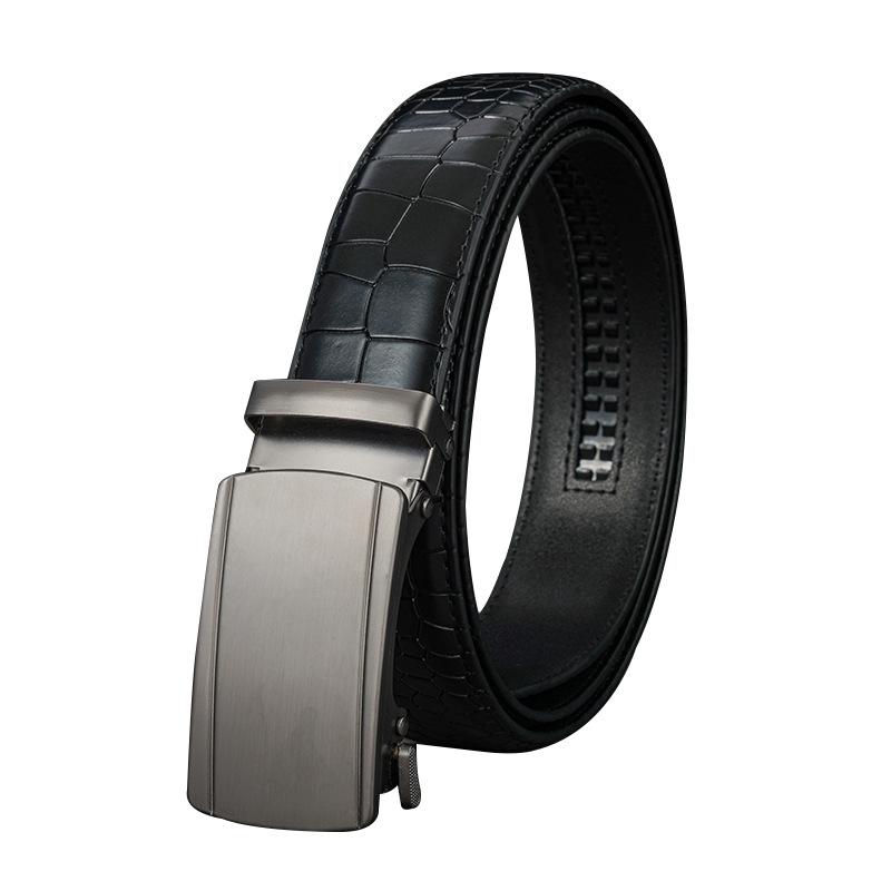 Men's Genuine Leather Automatic Buckle Cowhide Belt - Business Casual Style
