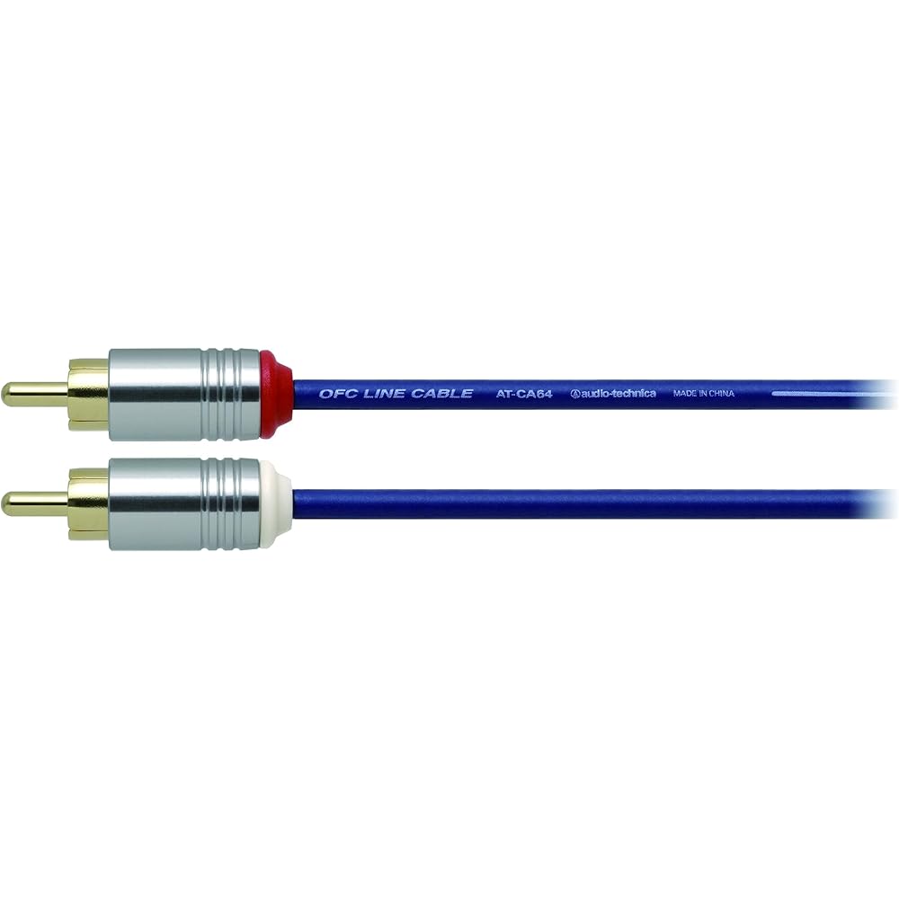Audio-Technica AT-CA64/0.7 OFC Audio Cable, RCA, for Car Use, 90°C Heat Resistant, Shielded, Noise Resistant, Small Plug, 0.7m