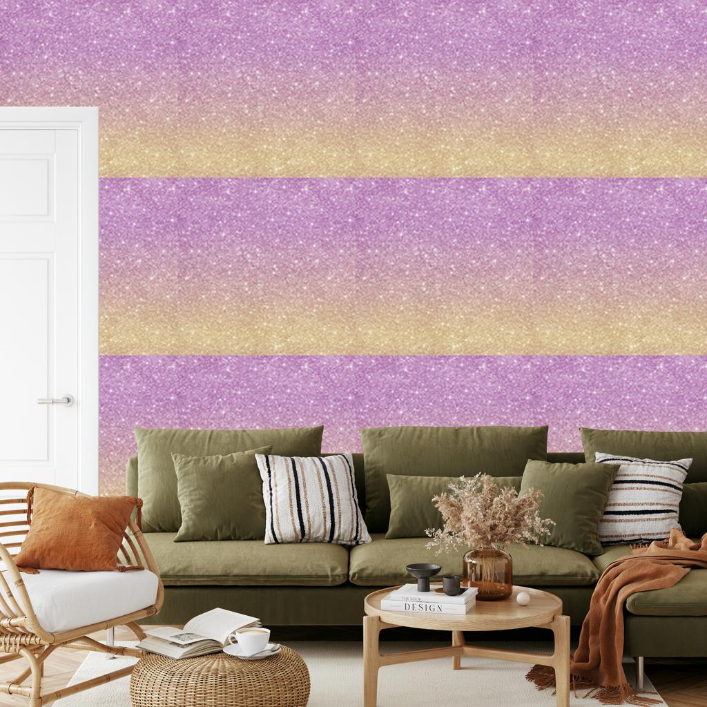 Purple and beige glitter wallpaper for living room and bedroom 50x1000