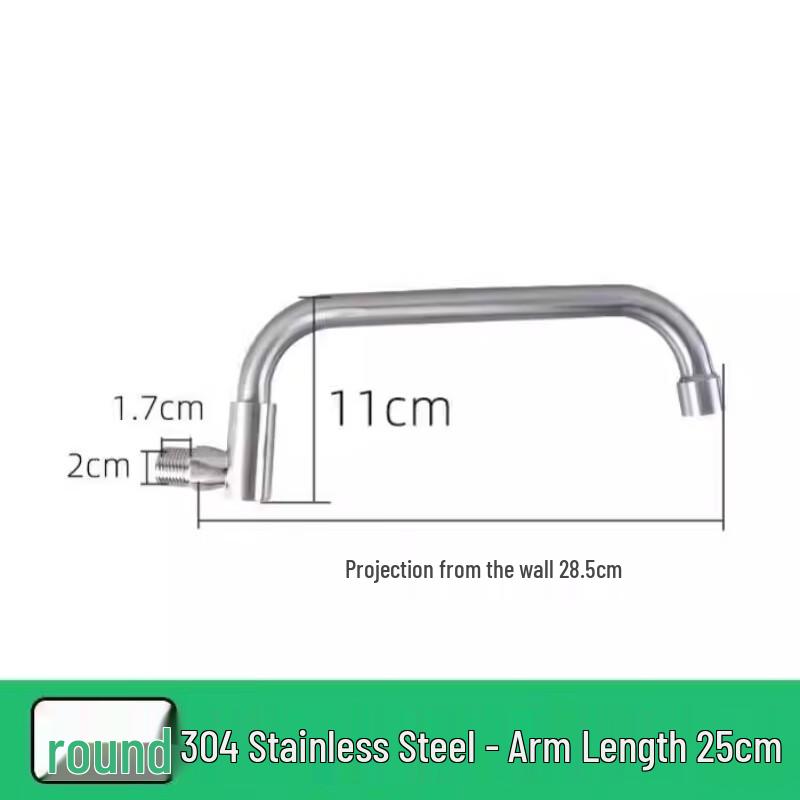 Shiaosen 304 Stainless Steel Hotel Kitchen Swivel Faucet