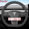 36-38 CM Potah volantu z semišové kůže pro Tesla Model 3 Y S X      2024 2025 2026 Příslušenství