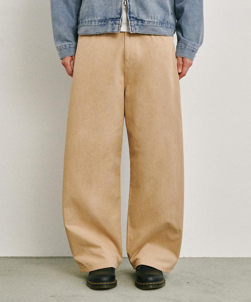 GLW Cotton Curved Pants Beige
