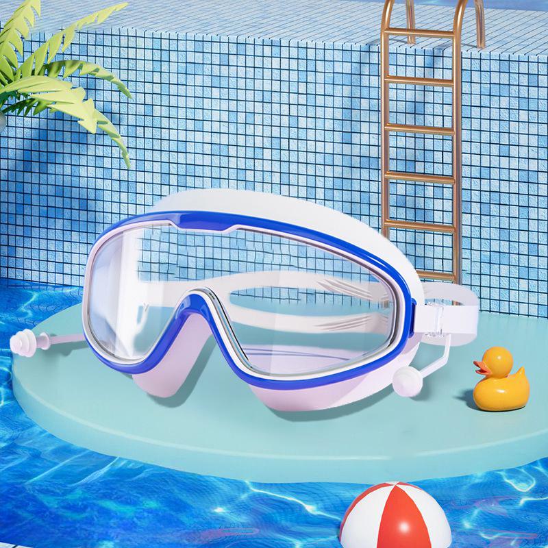 Kinder-High-Definition-Anti-Beschlag-Schwimmbrille für Jungen und Mädchen - Wasserdichte Tauchmaske mit großem Rahmen für Wassersport