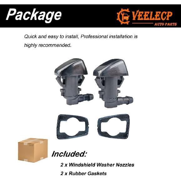 Set of 2 Windshield Washer Wiper Nozzle Compatible with 2008-2010 F250 F350 F450 F550 Super Duty