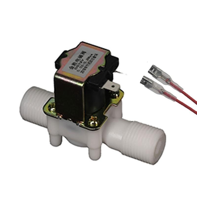 12V/24V Faucet Solenoid for Valve 2-Port Normally Closed Plastic Water Inlet Control Switch for Valve G1/2 Male Thr