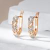 Heart Link Drop Earrings For Women  Rose Gold  Color Mix Natural Zircon English Earrings Ethnic Bride Jewelry