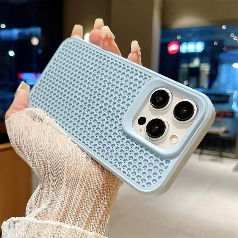 

Роскошный теплоотводящий дышащий сетчатый чехол для телефона iPhone 16 15 14 Plus 13 12 11 Pro Max противоударный мягкий бампер твердый чехол iPhone 16