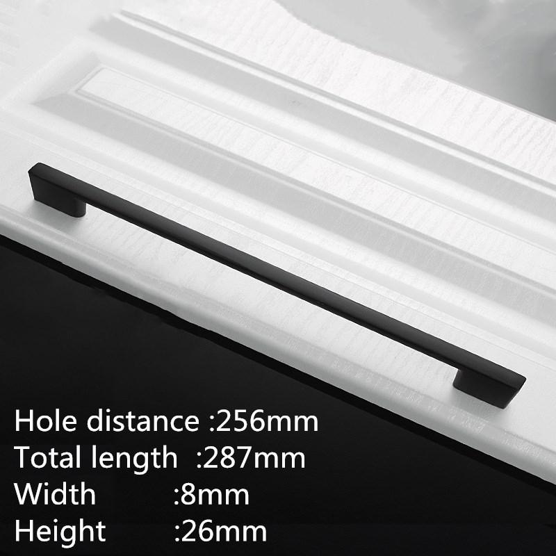KK&FING 1PC Simple Black Aluminum Kitchen Cabinet Door Handles Drawer Pulls Glass Cabinet Wardrobe Door Pulls Furniture Hardware