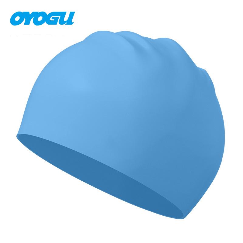 Adult & Children's Silicone Swim Cap - Unisex, Solid Color, Plus Size, Customizable with Logo