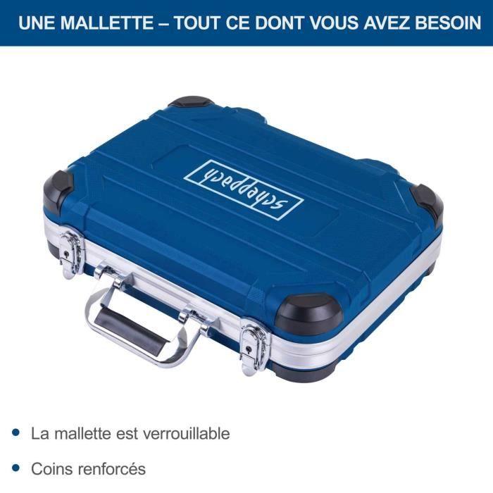Mallette a outils SCHEPPACH - TB170 - 135 pieces - Outils en acier chrome vanadium - Mallette verrouillable