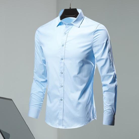 Ανδρικό καλοκαιρινό πουκάμισο γυριστό γιακά μονόχρωμο μονόχρωμο λεπτή λεπτή ζακέτα μακρυμάνικο μεσαίου μήκους Casual Business Ανδρικό τοπ γραφείου