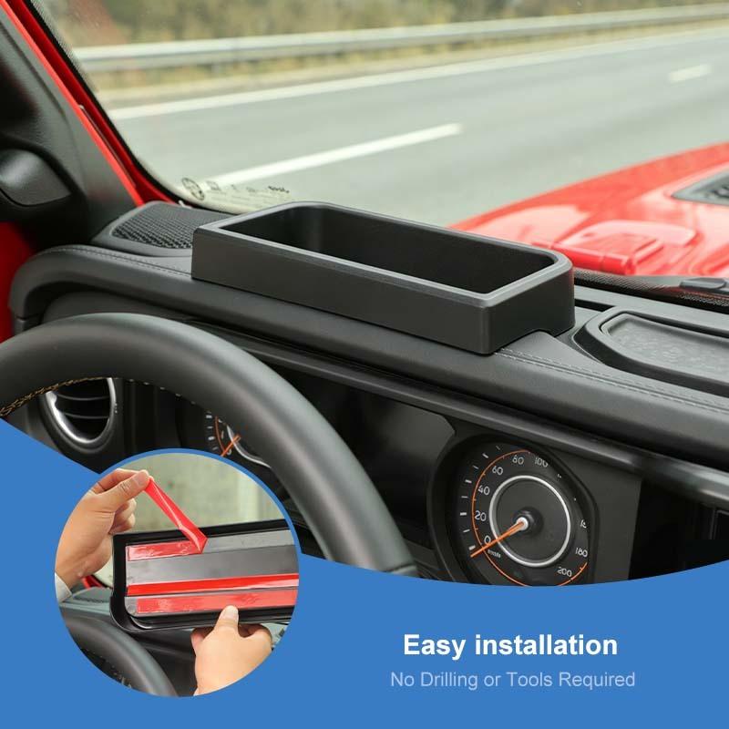 Car Dashboard Organizer Storage Box Container For Jeep Wrangler JL JT Gladiator 2024 Up Stowing Tidying Accessories