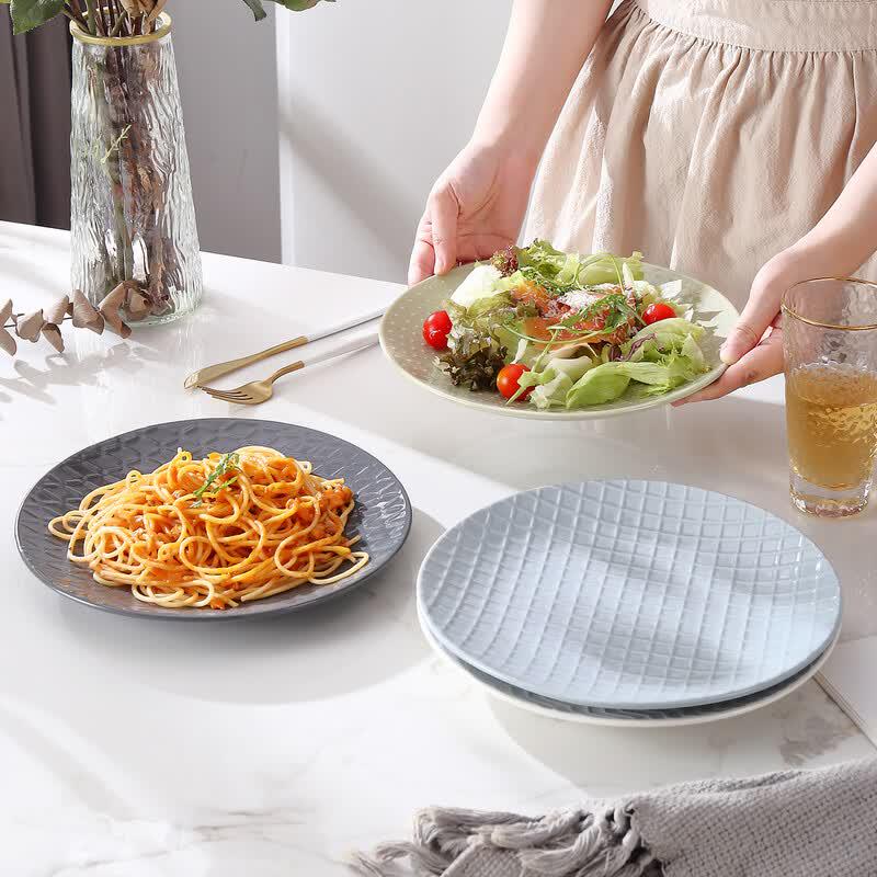 10-inch Embossed Ceramic Dinner Plate