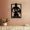 Personalized Metal Soccer Sign for Girls Custom Name Plate Wall Decor Female Football Player Gift