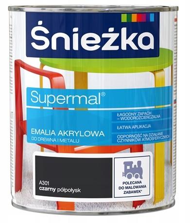 Supermal Acryllack für Holz und Metall A301 Schwarz Seidenglänzend 0,8L