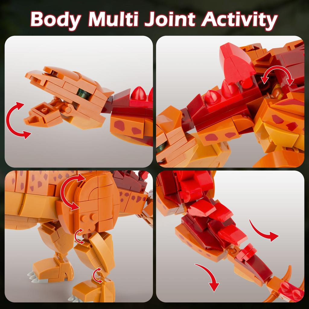 Non-toxic 697 PCS Stegosaurus Building Blocks Educational Kids Toys Dinosaur Creative Model Toy Playset For Jurassic Birthday Gifts