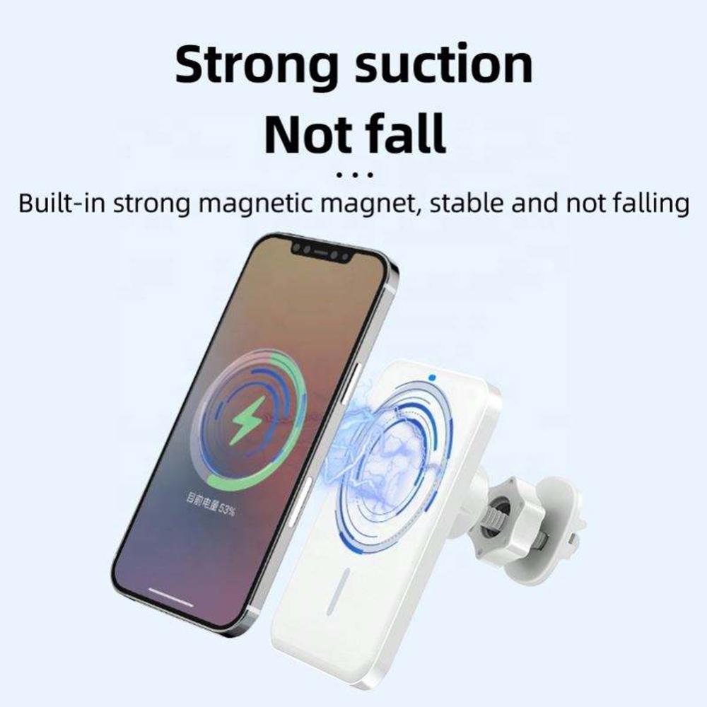 Car Phone Mount Magnetic Wireless Charger Air Outlet Cell Phone Bracket