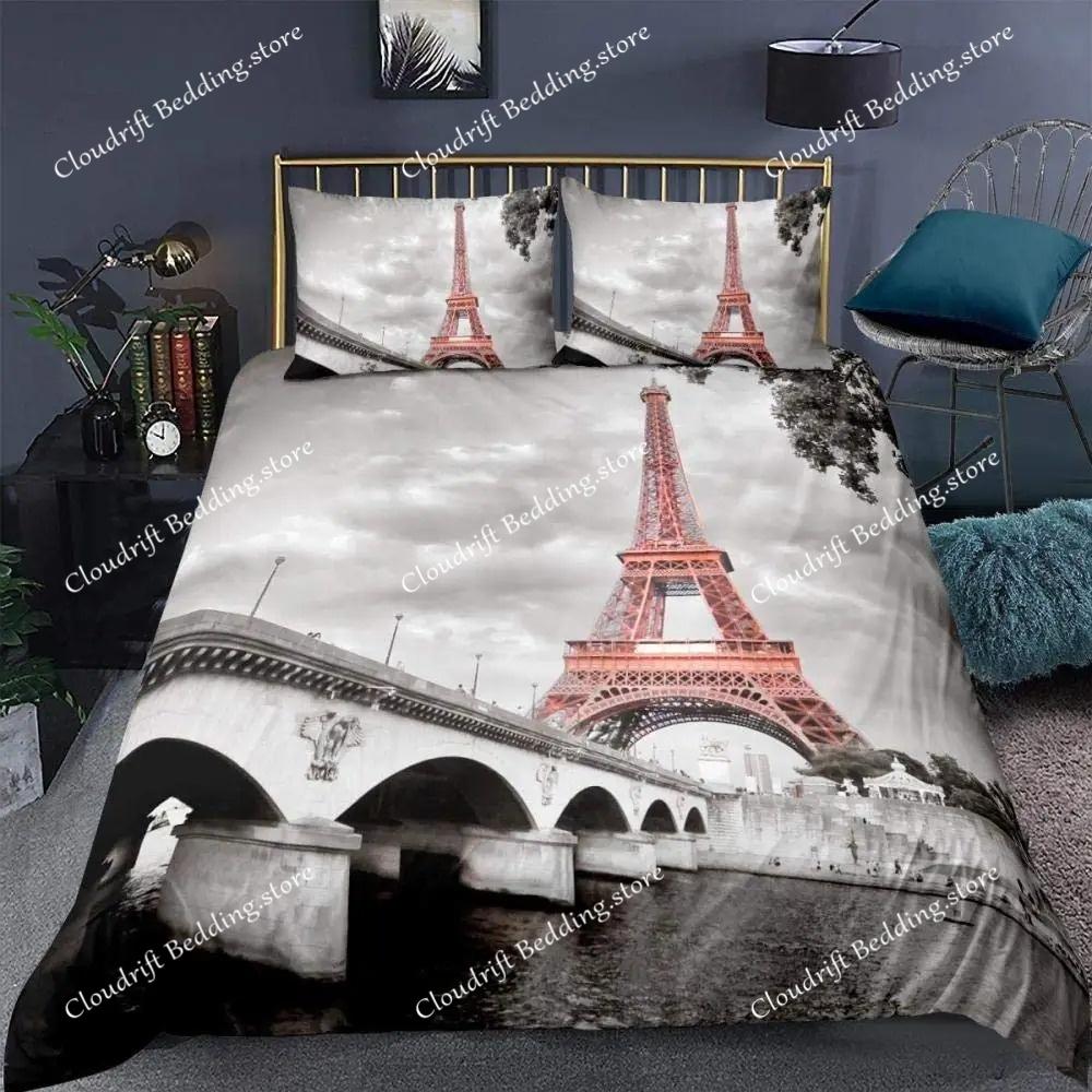 Bridge Landscape Digital Printing Duvet Cover Set For Kids Boys Girls Polyester Bedding Set Double Single Size With Pillowcase