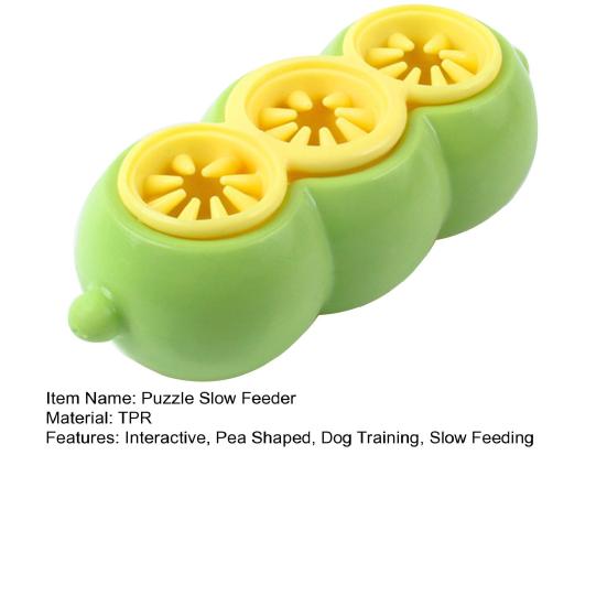 Interactive Treat Dispensing Dog Toy Pea Shaped Puzzle Slow Feeder for IQ Training Mental Stimulating Pet Enrichment Toy for Large Medium Small Dogs