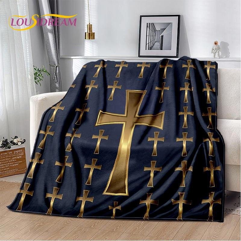 New 3D Pray Holy Bible Cross Jesus Soft Blankets,Keep Warm Throw Blanket Comfortable Blanket for Picnic Beds Sofa Home Bedroom
