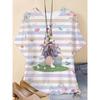 Fashion Women's Crew Neck Short Sleeve 3D Animal Color Printing Animal Short Sleeve Crew Neck T-Shirt