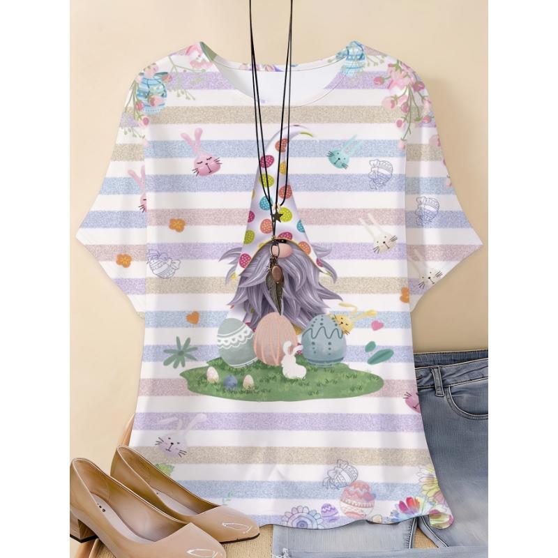Fashion Women's Crew Neck Short Sleeve 3D Animal Color Printing Animal Short Sleeve Crew Neck T-Shirt