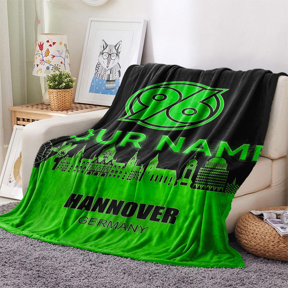 Custom Name,Hannover 96 Printed Flannel Blanket, soft throw for bedroom sofa, washable, Christmas present, great gift.