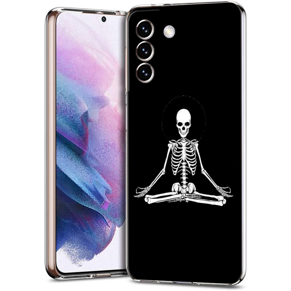 Phone Case For Samsung Galaxy S24 Ultra S23 FE S22 S20 S21 5G S10 S9 Plus S10E S8 Soft Silicone Clear Funny Skeleton Cover