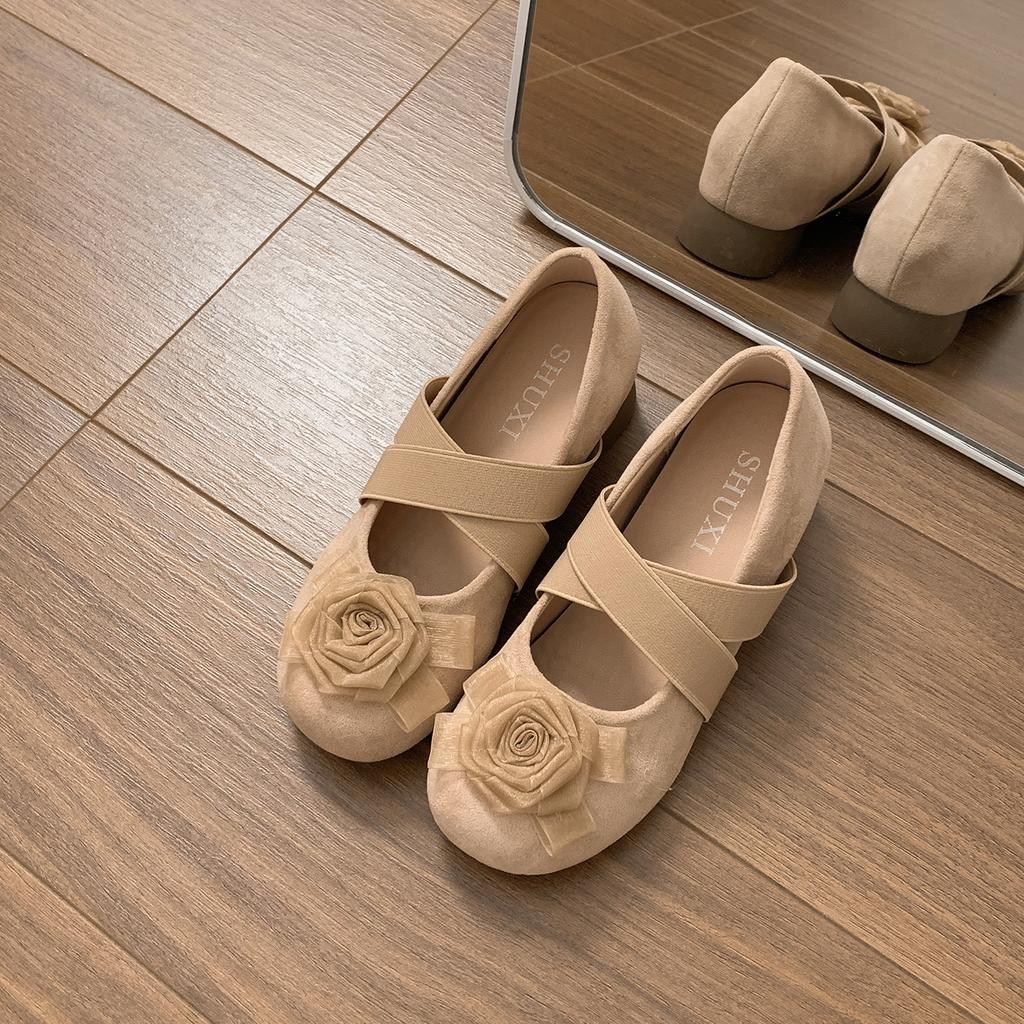 Fashion temperament retro thick heel shallow mouth inner height increase single shoes women's 2025 new summer skirt Mary Jane shoes