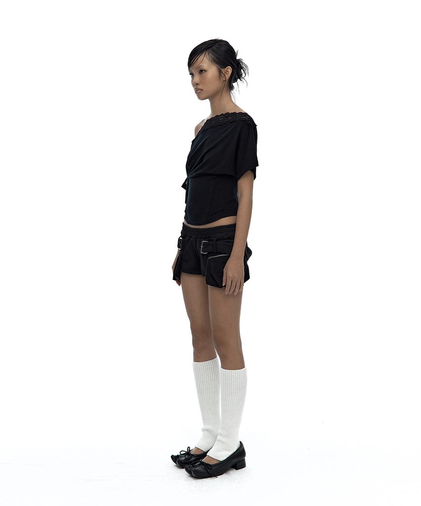 Kasiko Belted Pocket Shorts Black