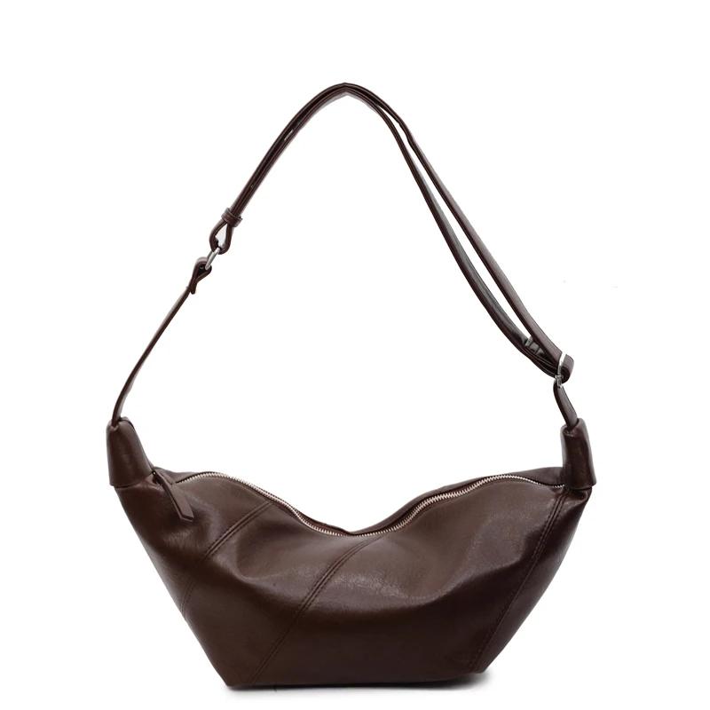 

Pu Solid Color Zipper Shoulder Bag High Quality Versatile Commuter 2026 Brand Bags for Women Sewing Commute Crossbody Bags кавовий