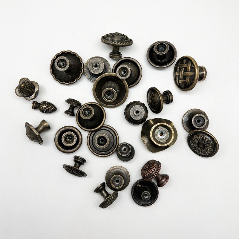 Runder Vintage-Schubladengriff aus Zinklegierung für Schränke und Möbel