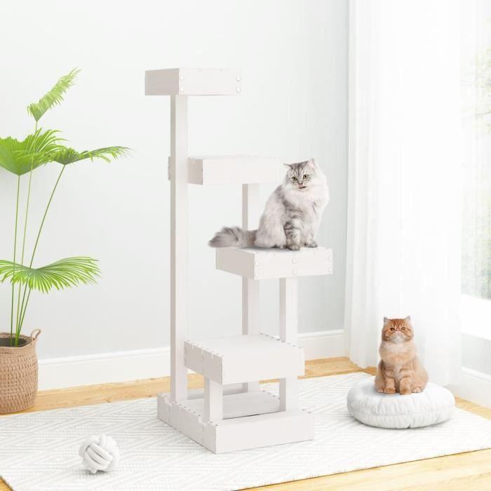 VidaXL Arbre à chat Blanc 45,5x49x103 cm Bois de pin massif 824649
