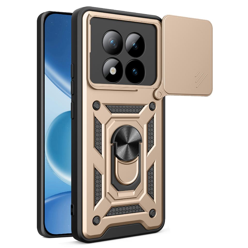 Dla Xiaomi Poco M8 Pro 5G/Redmi Note 15 Pro+ 5G (Światowy) Etui z przesuwną osłoną aparatu PC + TPU z podpórką Pokrowiec na telefon