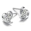 S925 Sterling Silver Heart-shaped Stud Earrings, Korean Retro Style