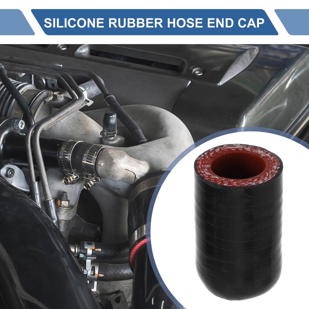 X AUTOHAUX 1 Set 40mm Length 18mm/0.71" ID Black Red Car Silicone Rubber Hose